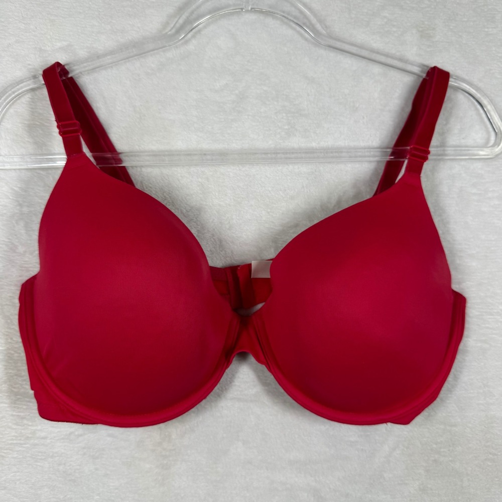PINK Victoria's Secret Wear‎ Everywhere T-Shirt Bra Red 36DD 142633-QD4